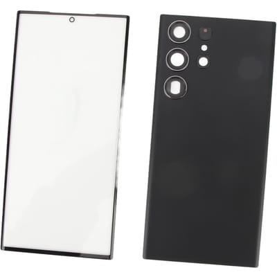Remplacement de la vitre arrière pour S23 Ultra, couvercle arrière, lentille extérieure avant, verre, porte de l'écran gray
