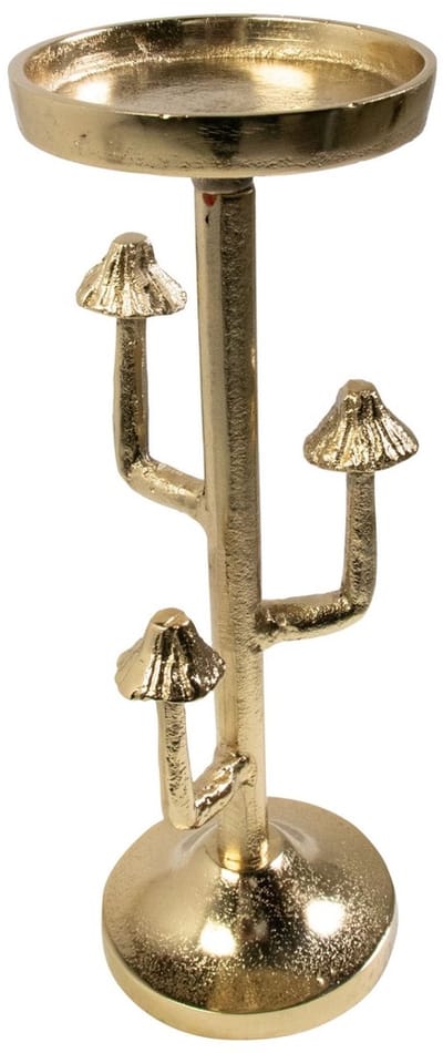 Kaarsen Standaard paddenstoel goud h30 d10cm