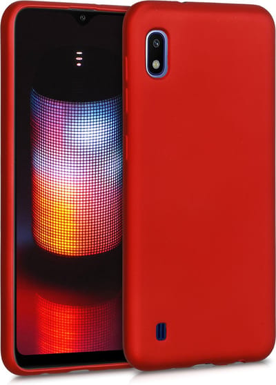 kwmobile telefoonhoesje geschikt voor Samsung Galaxy A10 - Hoesje voor smartphone - Back cover in metallic donkerrood