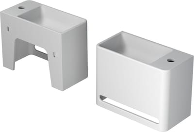 INK® Hangar polystone fontein met kraangat en afzetplateau rechts 40 x 30 x 20 cm, mat wit