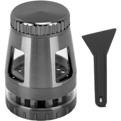 Mouture d'épices Petit Portable Alliage de Zinc Inoxydable Moulin à Épices Manuel pour Herbes Sèches Noix Gris Argent L noir