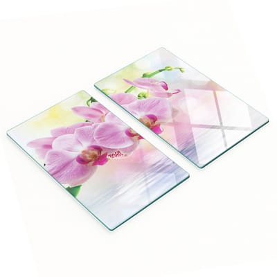 Decoratieve glazen snij- en serveerplanken, orchideeënrozen, 2x30x52 cm