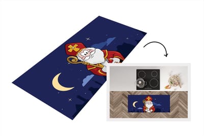 Keukenloper - Loper keuken - Sinterklaas decoratie - Sint - Kinderen - 120x50 cm - Keukenloper vinyl