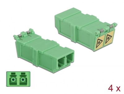 Delock Optical Fiber Coupler with laser protection flip LC Duplex female to LC Duplex female 4 pieces