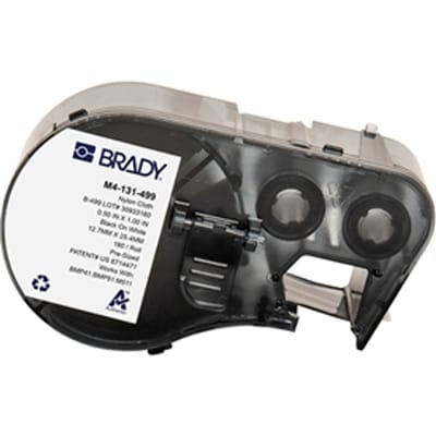 Brady M4-131-499 nylonweefsel labels zwart op wit | 25,4 mm x 12,7 mm (origineel)