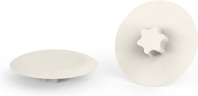 10 stuks - T10 / TX10 - Afdekdopjes voor Torx schroeven - Ronde Kunststof Afdekkapjes - Crèmewit RAL 9001