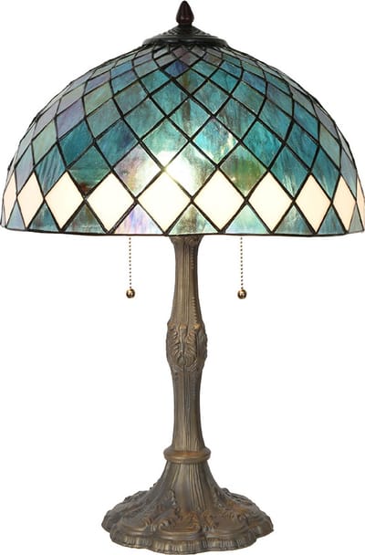 Lumilamp Tiffany Tafellamp Ø 40x61 cm Blauw Glas