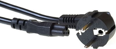 ACT Netsnoer Schuko CEE 7/7 male (haaks) - C5 IEC 60320 zwart 0,5 m AK5407