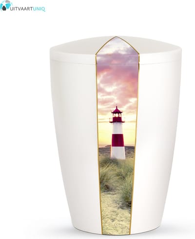 Urn wit parlemoer vuurtoren - bio