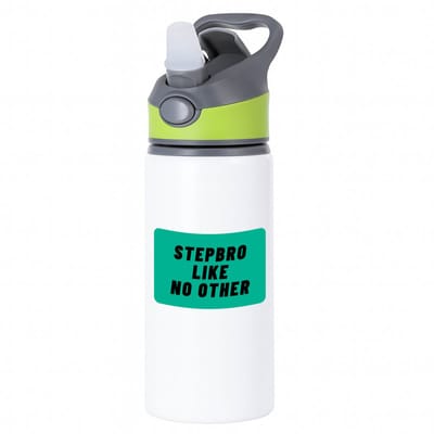 Hacebo® - stepbro like no other waterfles met rietje groen - Broer - geweldige stiefbroer - niemand anders - verjaardag - cadeau - kado - bedankje - geschenk - water fles - 650ML