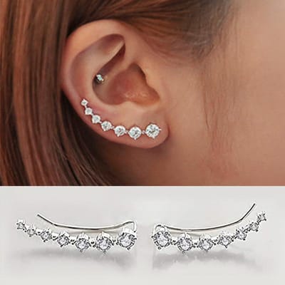 Huitan Stijlvolle Veelzijdige Oorstekers Dames Verlovingsaccessoires met Briljante Zirkonia Mode Vrouwen Dagelijkse Sieraden brown