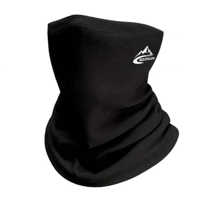Zwarte sport nekwarmer unisex fleece sjaal bandana ademende winddichte nekdoek geschikt voor hardlopen fietsen wandelen skiën en outdoor sportactiviteiten multifunctionele hals sjaal