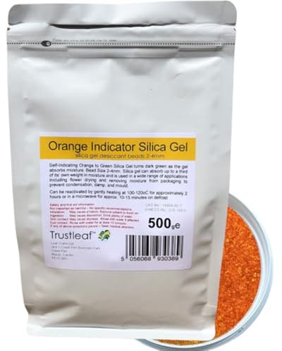 Oranje Indicator Silicagel Droogmiddel 500g voor Ontvochtigen, Bloem Drogen, 3D Printing en Opslag