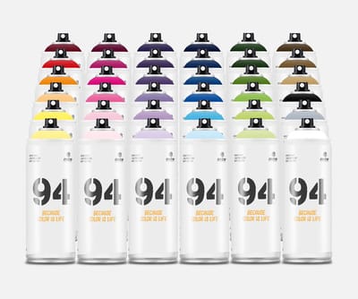 MTN94 Spuitbussen pakket - 36 kleuren lage druk en matte afwerking graffiti spuitverf - 400ml