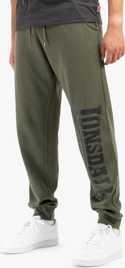 Lonsdale London Logo Large Heren Trainingsbroeken - olijf/zwart - L
