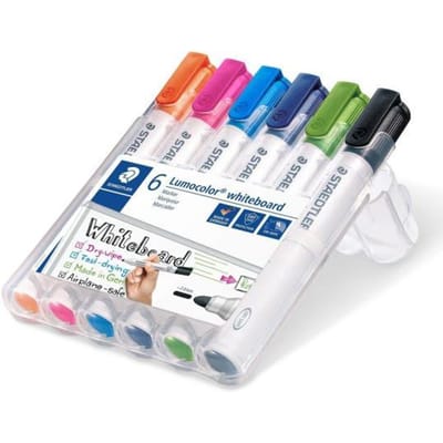Staedtler Lumocolor Whiteboard marker box 6 kleuren Schrijfgerief Tekenen