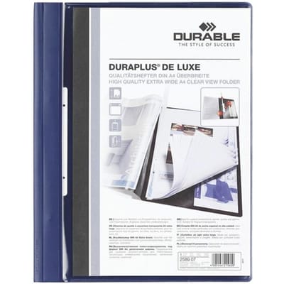 DURABLE snelhechter DURAPLUS de Luxe A4, donkerblauw, transparante voorflap