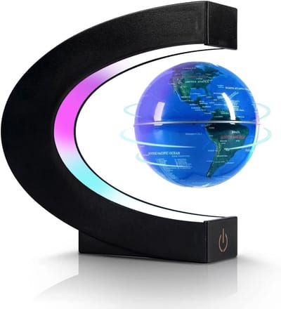 Ynkkvre - Zwevende Wereldbol Bureau-accessoire Kantoor Decoratie Magnetische levitatiebol Stressverlichter - 360° draaiend - LED verlichting - Educatief cadeau - Eenvoudige installatie