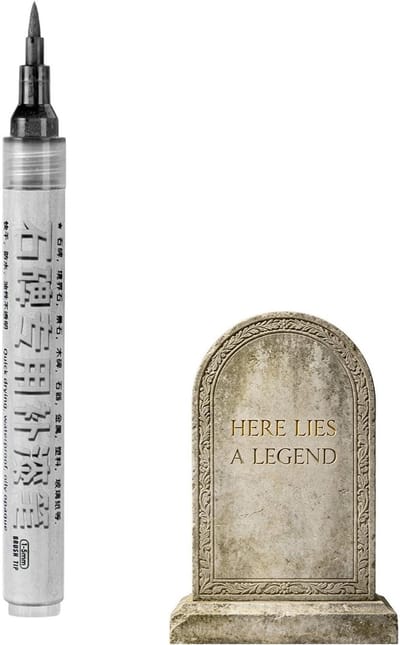 Marker Pen - Belettering Verf - Grafsteen Restauratie - Duurzaam Kleurbehoud - 16cm Lengte - Goud