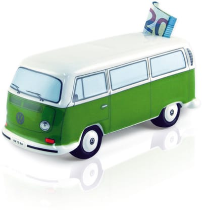 BRISA VW Collection - Volkswagen T2 Bulli Bus spaarpot, cadeau idee/fan souvenir/retro vintage item (keramiek/1:22 schaal)