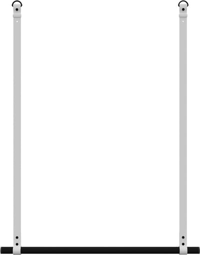 Kapstok/ kledingrek 80cm - aan leren banden - Handles and more® | L.GRIJS - stang: zwart metaal