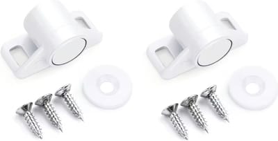 TLVX 2 Sets Ronde Magneetsluiting Wit / Erg sterk / Magneetsnappers / Zinaps Kastdeur magneten / Deurmagneet / Voor kastjes / Deursluiting / Kast magneet / Kabinet Magnetisch / Magnetische Sluitingsdeur / Lade Magneet / Sluiting Vangdeur / 2 stuks