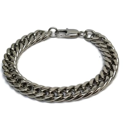 Aramat Jewels | Armbanden | Trendy Stalen Curb Cuban Armband | | | |9mm | Staal | Volwassenen | Verkleurd niet