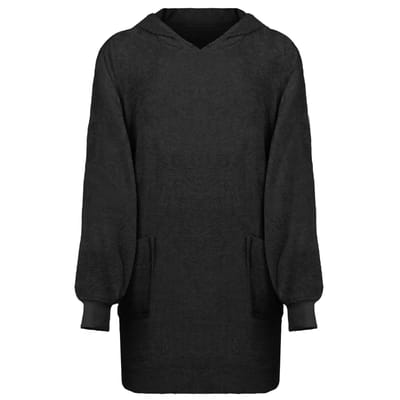vidaXL Deken hoodie KINN Zwart L Katoen