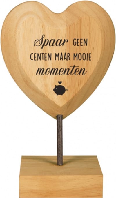 Hart - Spaar geen centen maar mooie momenten - Lint: Speciaal voor jou - Cadeauverpakking