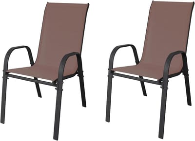 Stapelstoelen Tuin - Balkonstoelen Terras - Buiten Zitten - Ruimtebesparend Stapelbaar - 92 x 53 x 73 cm - Antracietbruin