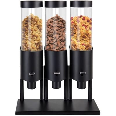 GGM Gastro Cerealienspender - dreifach - Ø 120mm - Schwarz - Hebelausgabe Zwart