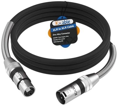 Heavy Duty 3-voet XLR-microfoonkabel - 22AWG, Zwarte 3-pins Afgeschermde Kabel met Zinklegering Connectoren