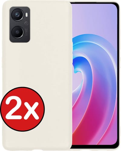 Hoesje - 2 Stuks - Geschikt voor OPPO A76 - Sterk & Shockproof - Telefoonhoes - Back Cover - Case Siliconen - Telefoon Hoes - Wit