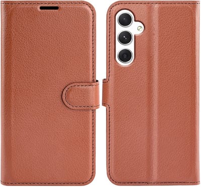 Coverup Hoesje - Geschikt voor Samsung Galaxy S24 Hoesje - Coverup Book Case - Bruin
