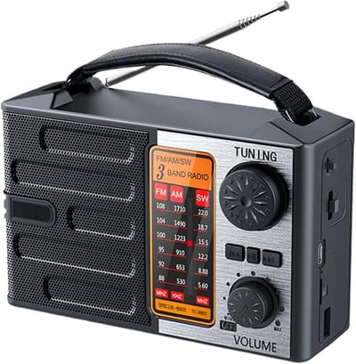 Draagbare Radio - Noodradio Weer - Voorbereiding Noodgeval - Zonne-energie Opladen - 17 x 10 x 6 cm