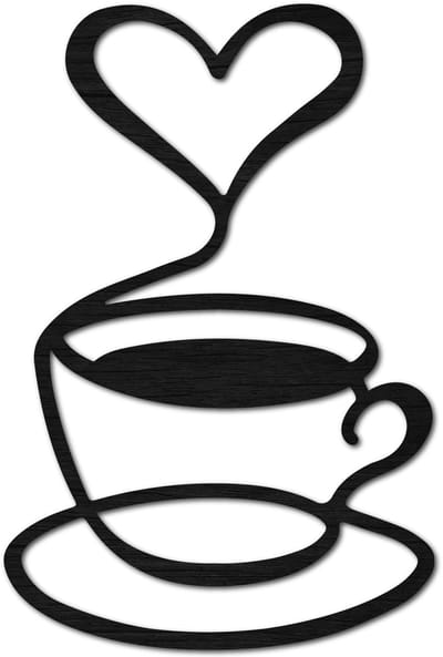 Allecto - Houten Wanddecoratie - Koffie Wandkunst - Uniek 3D ontwerp - 30x20cm - Gepersonaliseerd DIY - Geschikt voor Keuken en Woonkamer