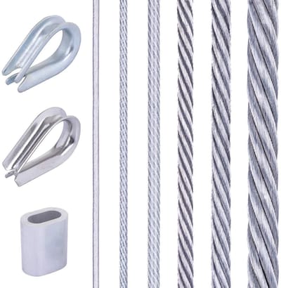 Stalen Waslijn Kabel - Gegalvaniseerd Staalkabel PVC - Ophangen Diverse Objecten - Corrosiebestendig 6x7 Constructie - 30 meter - Grijs