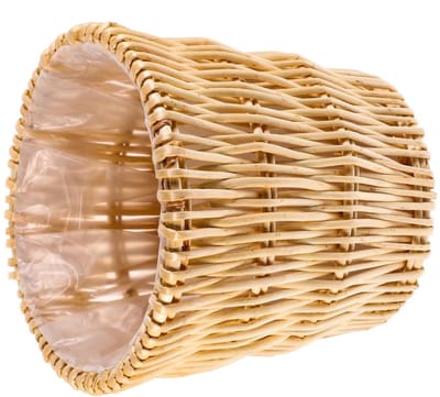 Rotan Prullenbak - Opbergmand Mandje - Afval Sorteren - Milieuvriendelijk Materiaal - 26 cm Hoog - Khaki