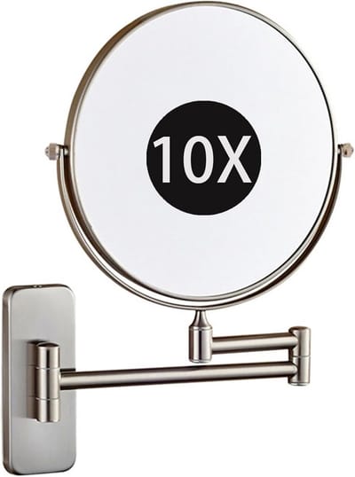 6 Inch Wandspiegel Make-up en Scheerspiegel 10x Vergroting Draaibaar