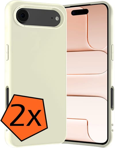 Hoes - 2 Stuks - Geschikt voor Apple iPhone Air - Sterk & Shockproof - Case Siliconen - Back Cover - Telefoon Hoes - Wit