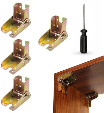 Dailygoods - Klapscharnier met vergrendeling 90 graden, tafelscharnier inklapbaar, 4 stuks links en 4 stuks rechts, tafelpoten, klapscharnier, zelfvergrendeling, klapconsole, scharnieren voor tafel bed