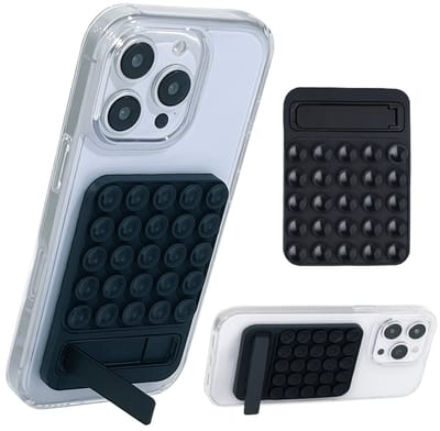 Opplakbare Siliconen Zuignap Telefoonhouder & Stand in 1 I Zelfklevende Telefoonhoeshouder I Sterke Grip I Voor Selfies & Video’s I Zwart