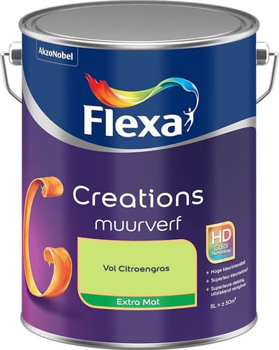 Flexa - Creations Muurverf Extra Mat - Vol Citroengras - Mengverf - 5 L