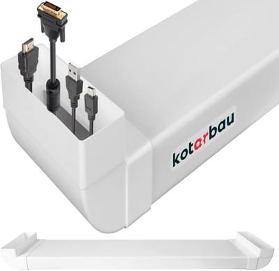 KOTARBAU® Kabelgoot, Kabelkanaal, PVC, 204 x 60 mm, 113 cm Lang, kabelgoot muur, Wit, Onzichtbare Kabeldoorvoer, Kabelafdekking