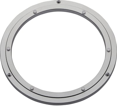 Aluminium draaikrans zilver Ø 304 mm, belastbaar tot 300 kg, draaikrans robuust, kogelgelagerd, roestvrij Draaikrans voor draaiplateaus
