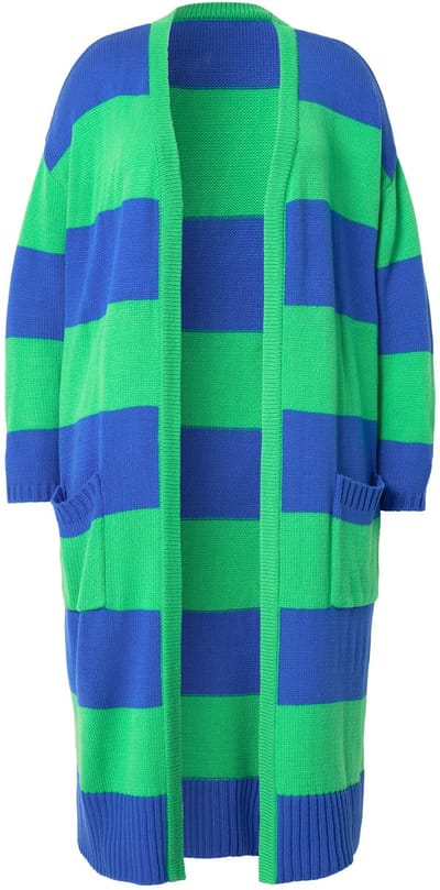 Angel of Style - Dames - Lang vest straight fit blokstrepen - Mintgroen - Maat 50+