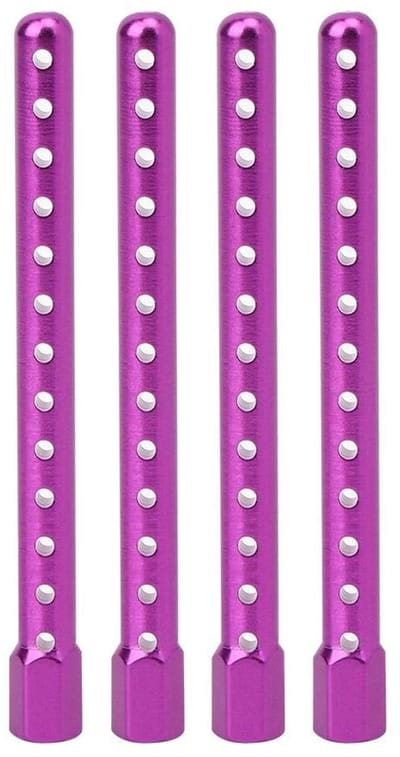 Allecto - RC Car Body Post Mounts - Aluminium Auto Shell Kolom - Purper - Duurzaam en Lichtgewicht - Geschikt voor 94102/94122/94103/94123 - 1/...
