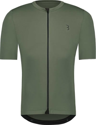 BBB Cycling Essence Fietsshirt Heren Korte Mouw - 15-25 °C - Ademend MTB en Wielrenshirt met 3 Achterzakken - Olijf Groen