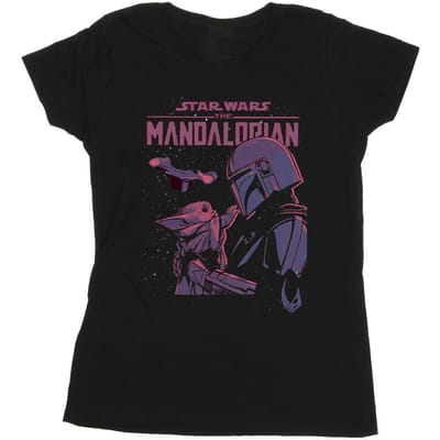 Star Wars Dames/Dames The Mandalorian Hallo Vriend Katoenen T-Shirt (Zwart)