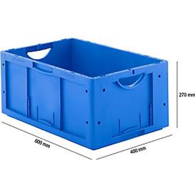 Eurobox serie LTB 6270, van PP, inhoud 51,4 l, zonder deksel, blauw